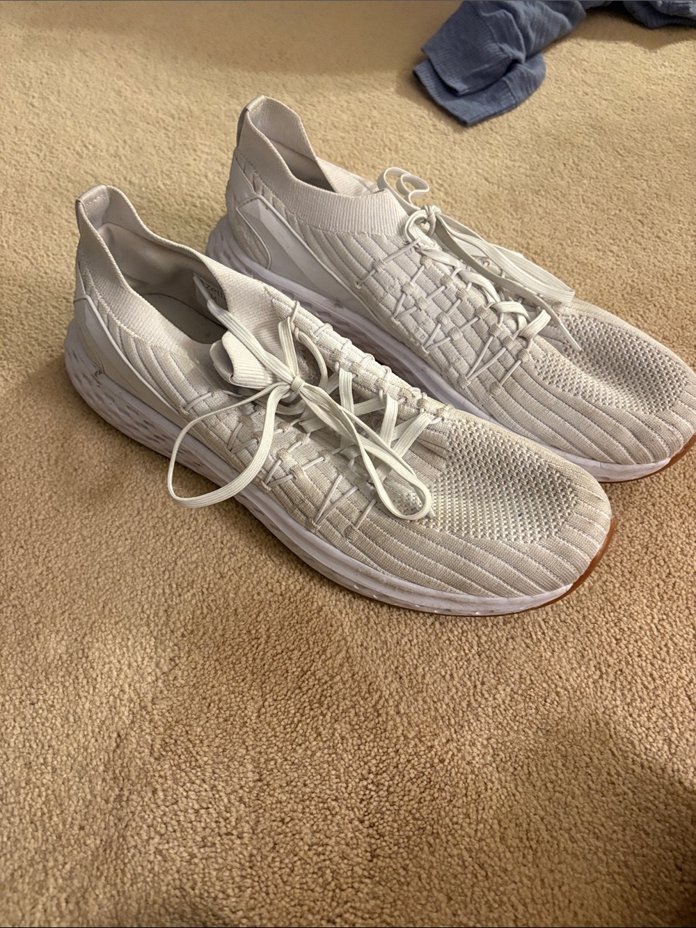 Zella Men's White Knit Lace-Up Sneakers